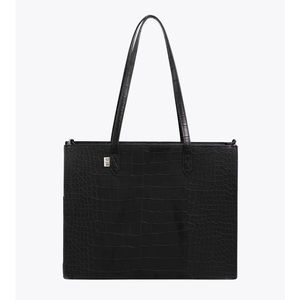 Beis Mini Work Tote in Black Croc